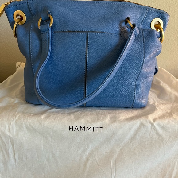Hammitt Skylight Blue M Daniel Bag with Gold Hardware, matching pouch, & wallet - Picture 7 of 16